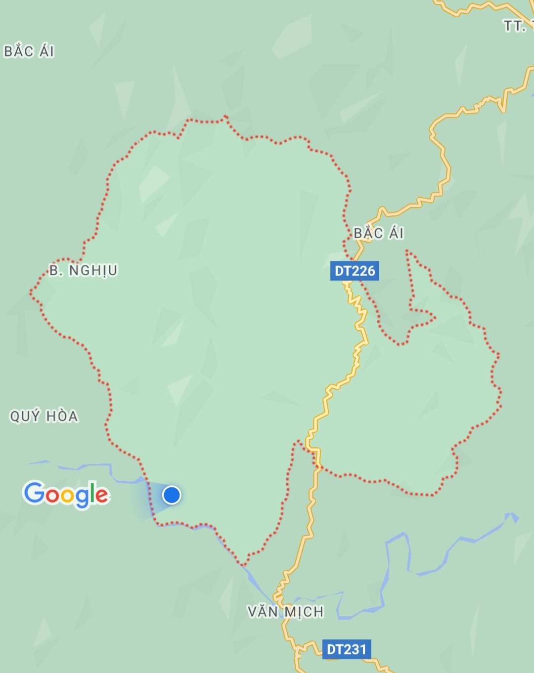 Bản đồ hành chính xã Hoa Thám (nguồn google Map)